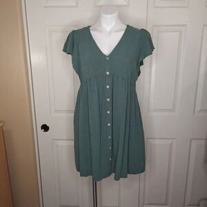 Wishlist flutter sleeves V-neck baby doll mini dress sz S